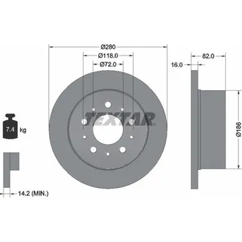 Brzdový kotouč Brzdový kotouč TEXTAR 92157403