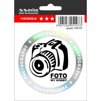 Samolepicí dekorace na vozidlo AVISA Samolepící dekory hobby - Fotograf průměr 9cm