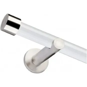 Garnýž jednoduchá 19mm biela leskla koncovka Pullo efekt nerez