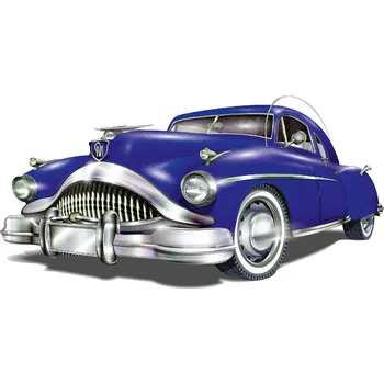 Fototapeta DIMEX | Vliesová fototapeta Retro modré auto II. MS-5-2191 | 375 x 250 cm| modrá, bílá, metalická + Vliesová fototapeta na stěnu DIMEX Retro modré auto II. MS52191 v rozměru 375 x 250 cm + lepidlo zdarma