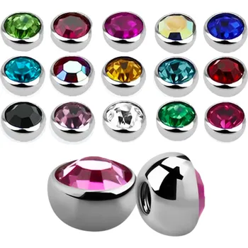 Piercing Atreya Ocelová polokulička s kamínkem Barva: Růžová