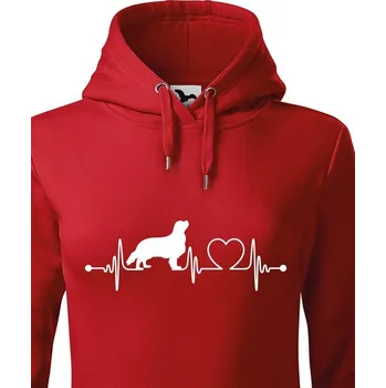 Dámská mikina Dámská mikina Kavalír King Charles španěl tep, Barva Červená, Velikost 2XL, Canvas Dámská mikina Bezvatriko.cz 1167