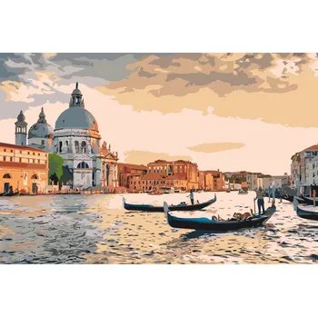 Malování podle čísel - Bazilika svatého Marka, Benátky 2 Velikost: 40x60cm, Rámování: Pouze srolované plátno