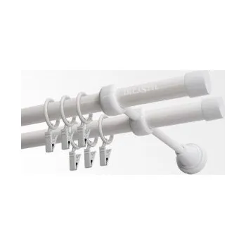 Garnýž Garnýž dvojitá 19mm biela leskla koncovka Pullo