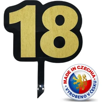 Jedlá dekorace na dort VypálímTi.cz 3D Zápich do dortu - Jubilejní 18