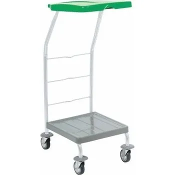 Venkovní odpadkový koš MEVA-TEC Jednostojan na pytle pojízdný zelený