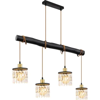 Globo 15533-4H | COMMA závěsné svítidlo | 4x E27 | černá | Š: 85 cm |