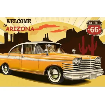 Fototapeta DIMEX | Vliesová fototapeta Arizonský retro plakát MS-5-2083 | 375 x 250 cm| červená, černá, žlutá, hnědá + Vliesová fototapeta na stěnu DIMEX Arizonský retro plakát MS52083 v rozměru 375 x 250 cm + lepidlo zdarma