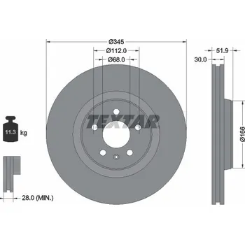 Brzdový kotouč Brzdový kotouč TEXTAR 92229205