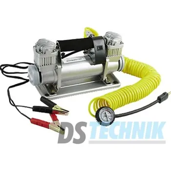 Kompresor Kompresor 2P - 804 - výkonný, dvoupístový 12V kompresor s tlakoměrem do auta s nástavci pro univerzální použití huštění