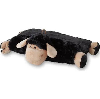 Dekorativní polštářek Wooline plyšový polštářek černý ovce 45 x 35cm Limitovaná edice!