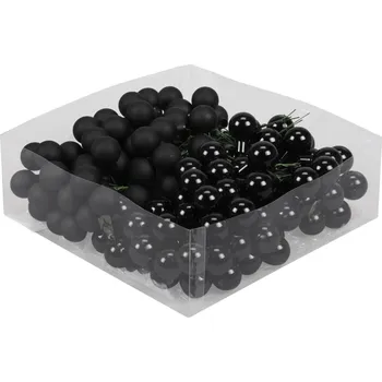 Vánoční dekorace Skleněné baňky černé 2 cm, sada 144 ks (134505 057 102432 baňka černá 144/20mm)
