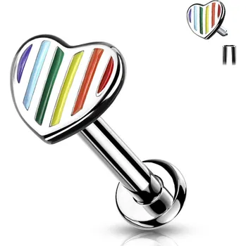 Piercing Šperky4U Piercing do brady 1,2 x 6 mm - srdíčko - LB1088