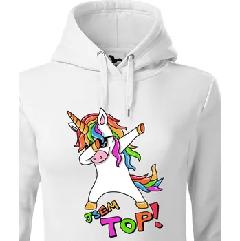 Dámská mikina Dámská mikina Jsem top!, Barva Bílá, Velikost XS, Canvas Dámská mikina Bezvatriko.cz 0885 - DTF/DTG