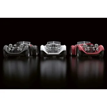 Fototapeta DIMEX | Vliesová fototapeta Vintage auta ve frontě MS-5-2728 | 375 x 250 cm | červená, bílá, černá + Vliesová fototapeta na stěnu DIMEX Vintage auta ve frontě MS52728 v rozměru 375 x 250 cm + lepidlo zdarma