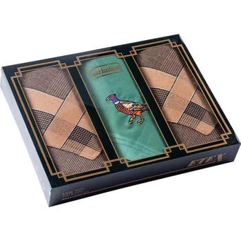 Látkový kapesník Dárková sada pánských kapesníků BAŽANT 3 ks