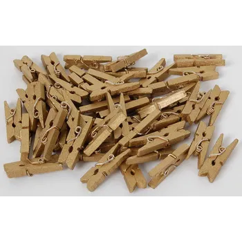 Dekorační dřevěné kolíčky zlaté 50 ks