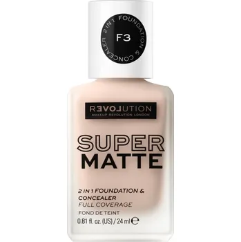 Make-up Revolution Relove Super Matte Foundation dlouhotrvající matující make-up odstín F3 24 ml