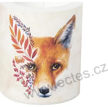 Svíčka IHR FOREST FOX velká dekorativní svíčka hlava lišky s listím a bobulemi