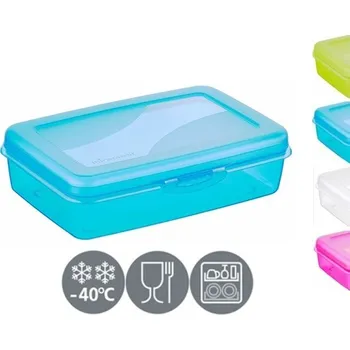 Dóza na potraviny box 1,0 l svačina MIX barev 19x12,8x5,0cm, klick, plast