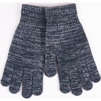 Rukavice YO Rukavice prstové RED0018K tm. šedé antracitové lurex velikost rukavic: 21 cm