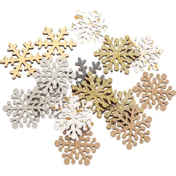 Vánoční dekorace DP Craft Dřevěné vločky 15ks přírodní