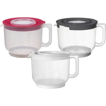 PLAST TEAM Odměrka, šlehací mísa 2 l s odměrkou a víkem, barvy mix