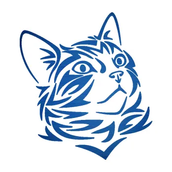 Samolepící dekorace SAMOLEPKA Kočka 028 pravá hlavička (65 - škrábaný kov modrý) NA AUTO, NÁLEPKA, FÓLIE, POLEP, TUNING, VLASTNÍ TEXT, TISK, AUTOSAMOLEPKY.cz, POLEPY, OBRÁZEK, LOGO, SAMOLEPKY