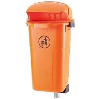 Venkovní odpadkový koš Plastový venkovní koš na odpadky, objem 50 l, oranžový