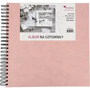 Davona Album kroužkové světle růžové (250g/m2, 20 listů) 30×30cm