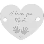 Šperky4U Stříbrná komponenta - srdce "I love you Mom" - KST1171