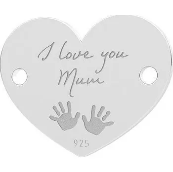 Přívěsek Šperky4U Stříbrná komponenta - srdce "I love you Mom" - KST1171