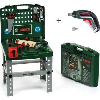 Psací stůl Dětský pracovní stůl BOSCH v kufříku s akušroubovákem. (Dětský pracovní stůl BOSCH v kufříku s akušroubovákem.)