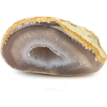 Přírodní kámen Achát geoda hnědobílá 215 g