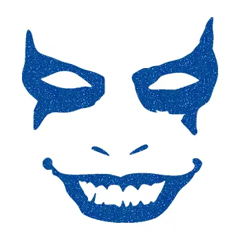 Samolepicí dekorace na vozidlo Joker 004 tvář pravá (88 - Ultra Metalic modrá) SAMOLEPKA NA AUTO, NÁLEPKA, FÓLIE, POLEP, TUNING, VLASTNÍ TEXT, TISK, AUTOSAMOLEPKY.cz, POLEPY, OBRÁZEK, LOGO, 3D STICKERS