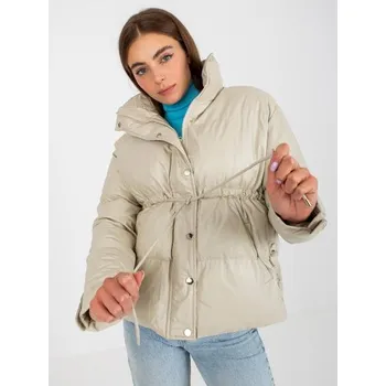 Dámská bunda z ekokůže s prošíváním ARIELLE světle béžová