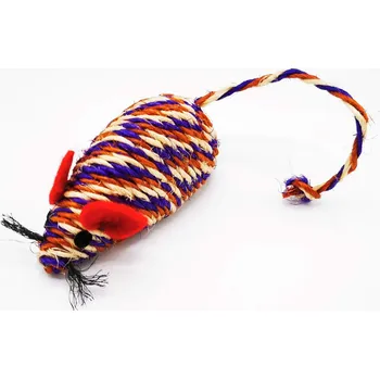 Hračka pro kočku Hračka kočka - myška sisál chrastící, cca 10cm