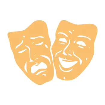 Samolepící dekorace Masky tváře 001 levá veselý a smutný (08 - béžová) SAMOLEPKA NA AUTO, NÁLEPKA, FÓLIE, POLEP, TUNING, VLASTNÍ TEXT, TISK, AUTOSAMOLEPKY.cz, POLEPY, OBRÁZEK, LOGO, 3D STICKERS