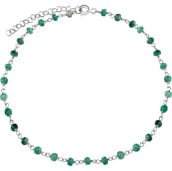Náramek Stříbrný náramek s pravým smaragdem Arika 3 mm INS1004BER