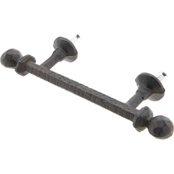 Dveřní kování Hnědá dvojitá litinová úchytka Madlo - 16*2*5 cm