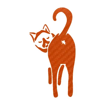 Samolepicí dekorace na vozidlo Kočičí zadek 004 levá (54 - 3D karbon oranžový) SAMOLEPKA NA AUTO, NÁLEPKA, FÓLIE, POLEP, TUNING, VLASTNÍ TEXT, TISK, AUTOSAMOLEPKY.cz, POLEPY, OBRÁZEK, LOGO, 3D STICKERS