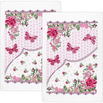 Utěrka Froté utěrky 40x60cm 100% bavlna 2ks jaro - růžová, červená, zelená