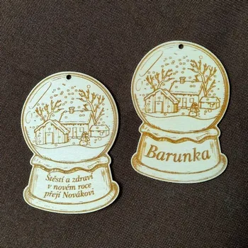 Vánoční dekorace Vánoční dekorace Sněhová koule - Domečky s vlastním jménem nebo nápisem