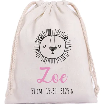 Dekorativní polštářek Bavlněný pytlík s potiskem LVÍČEK, pro holky Velikost: 26 x 35 cm