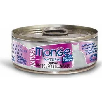 Krmivo pro kočku 6ks MONGE NATURAL kuřecí maso s hovězím pro kočky 80g