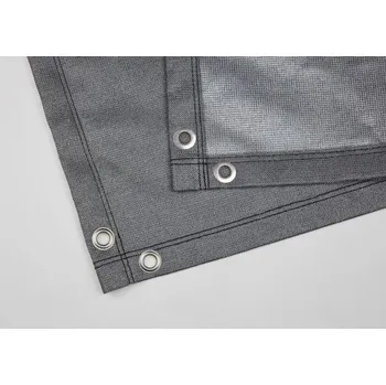 Krycí plachta BERGER – HUCK Tenisová clona PE 320 g/m2 vč. karabin, neprůhledná a nehořlavá úprava, stříbrná