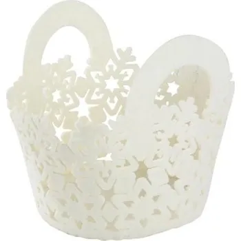 Úložný box Plstěný košík TORO 15cm bílý