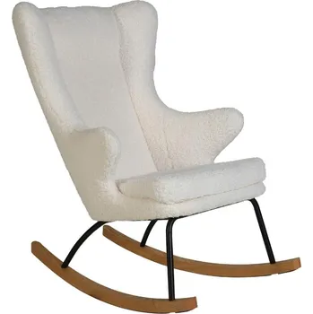 Bílé čalouněné houpací křeslo Quax De Luxe