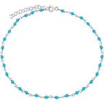 Stříbrný náramek s pravým tyrkysem Arika 2mm INS1011BTU