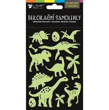 samolepka Samolepky 3D 10,5 x 20 cm svítící ve tmě, dinosauři 15130